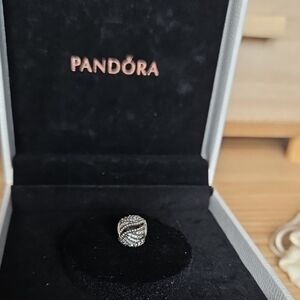 Pandora Angel Wings Sterling Silver Cut Out Bead w Sparkling Cz